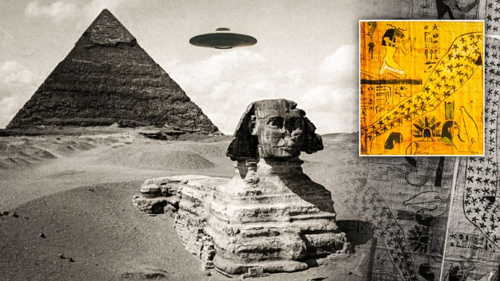 Giấy cói của Ai Cập cổ đại tiết lộ một UFO hạ cánh trên tượng Nhân sư! 1