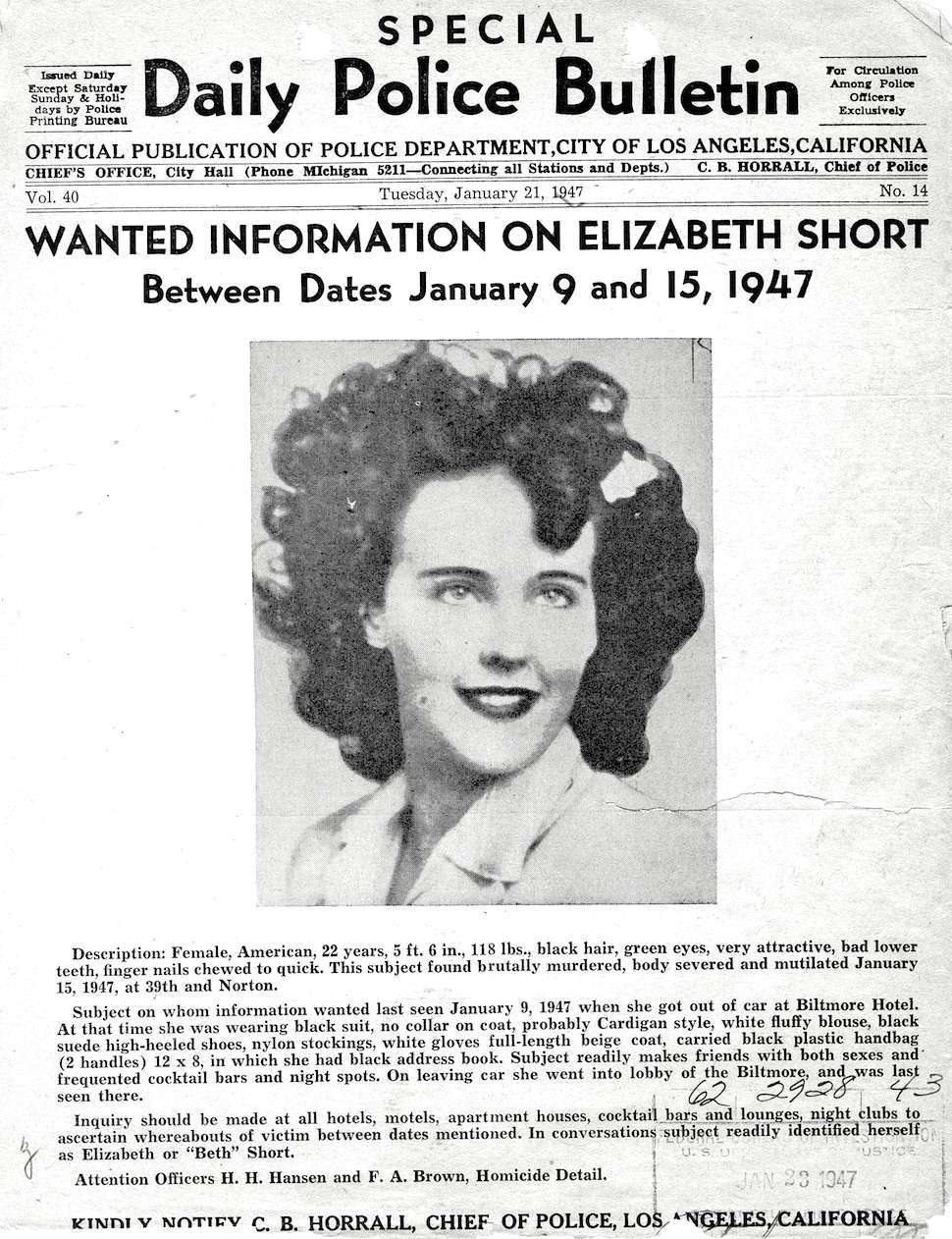 Black Dahlia: Vražda Elizabeth Shortové z roku 1947 stále není vyřešena 4