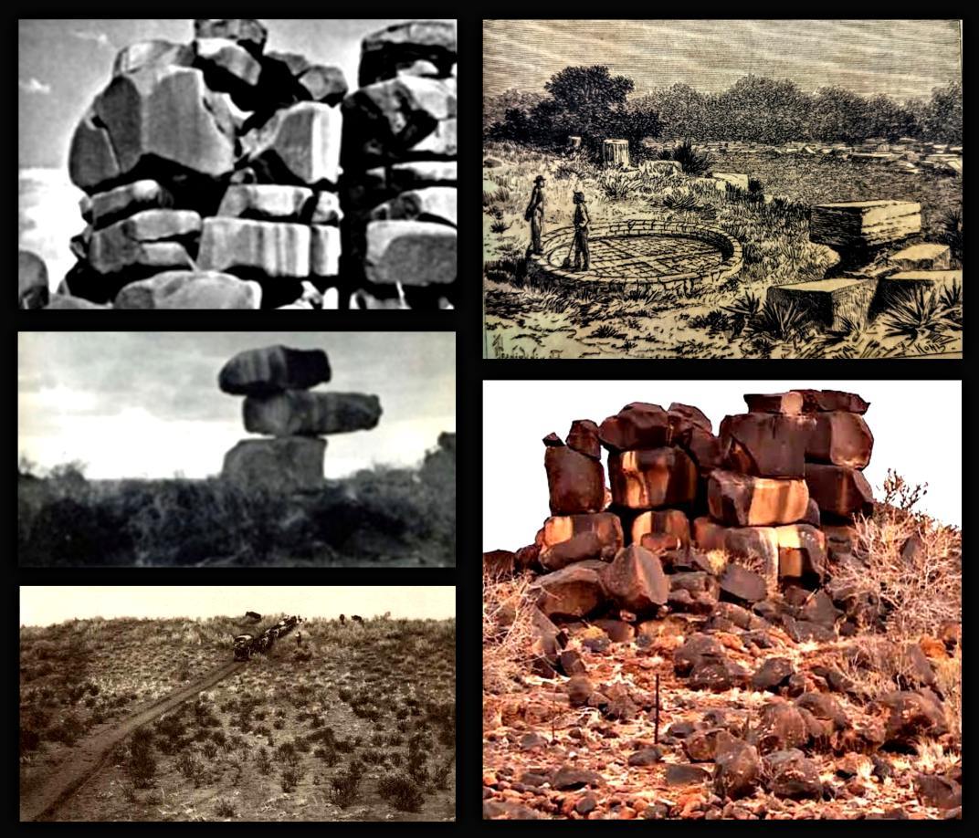 Rock structures found in the Kalahari desert