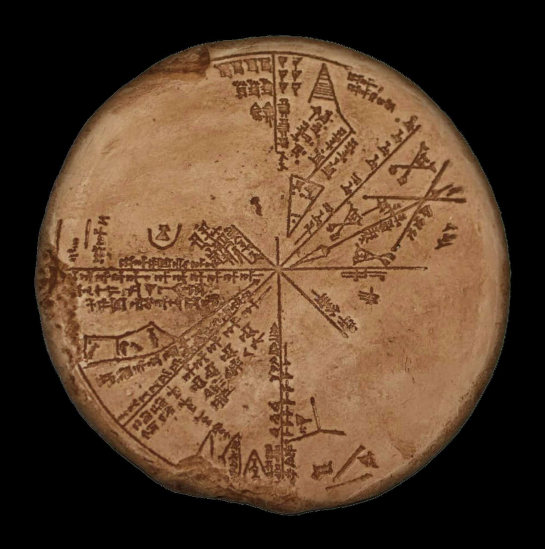 Sumerská planisféra Klínové písmo ve sbírce Britského muzea č. K8538