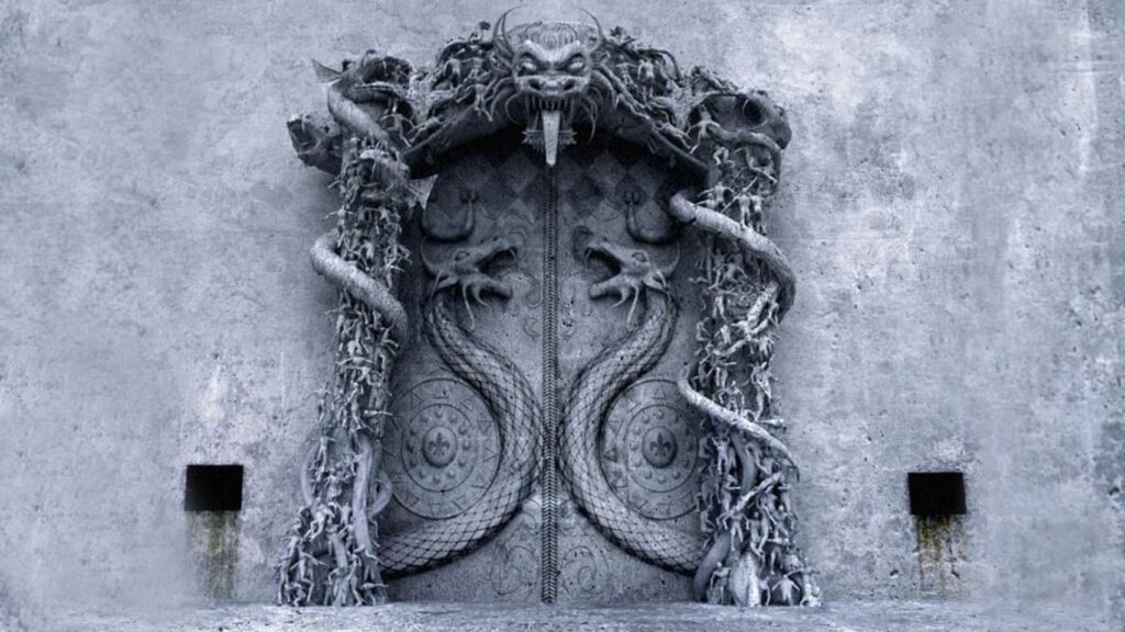 Rappresentazione della porta sigillata del Vault B.