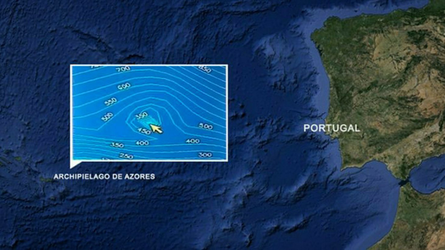 Потопената пирамида е открита близо до Азорските острови, Португалия