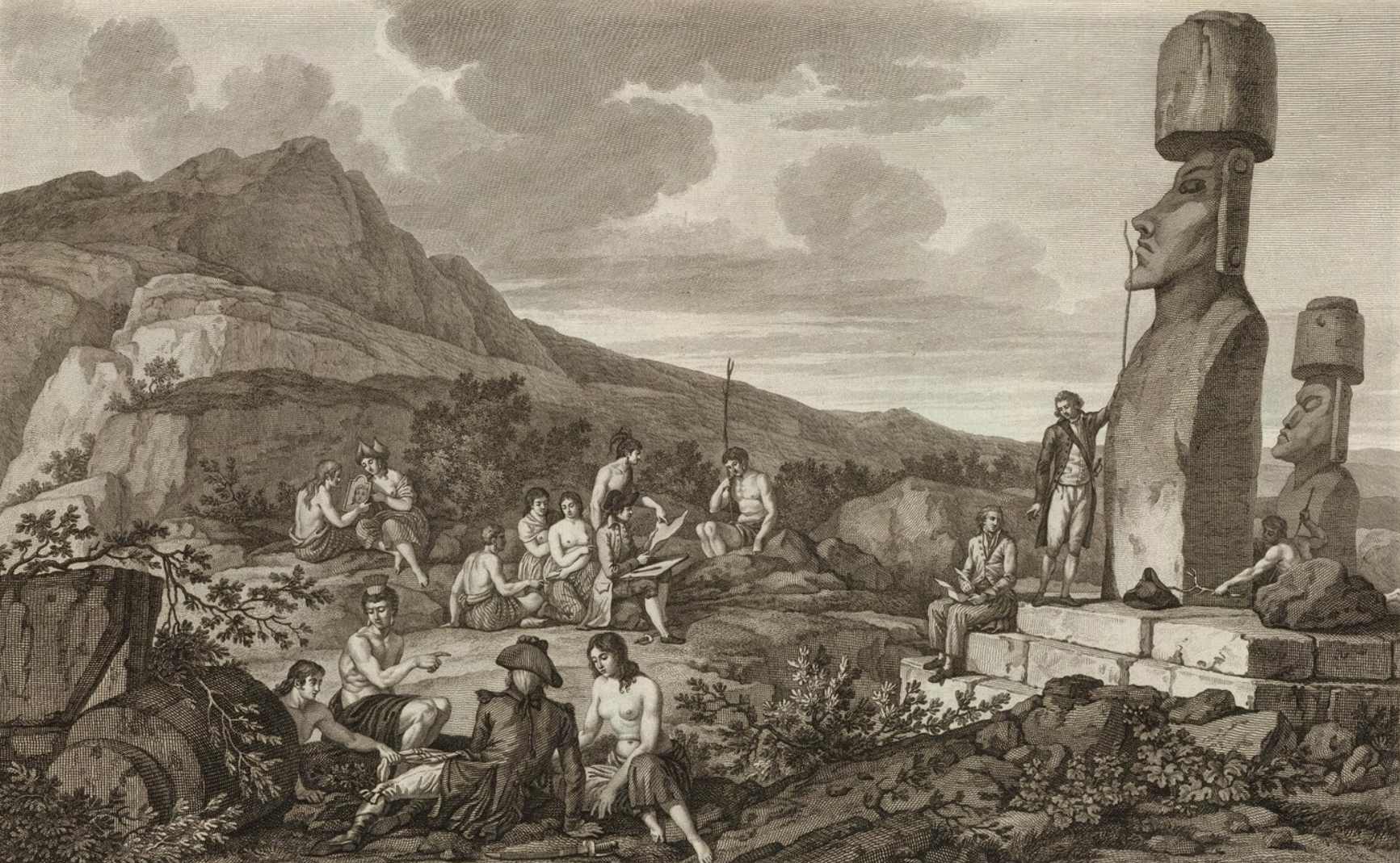 През 1722 г., когато на Великден, холандецът Якоб Рогевийн открил острова. Той беше първият европеец, който откри този загадъчен остров. Рогевийн и екипажът му изчисляват, че на острова има от 2,000 до 3,000 жители. Очевидно изследователите съобщават за все по-малко жители с течение на годините, докато накрая населението намалява до по-малко от 100 за няколко десетилетия. Сега се смята, че населението на острова е било около 12,000 XNUMX в своя пик.