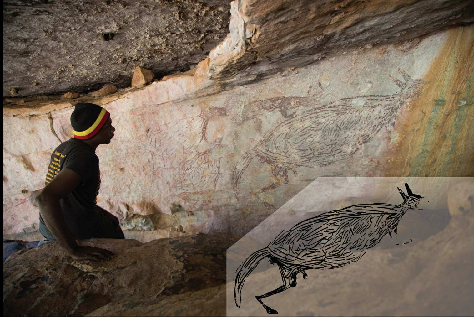 17,300 Jahre alte Känguru-Malerei