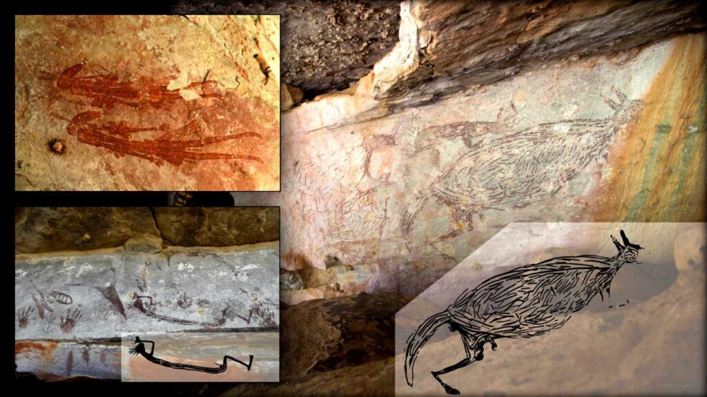 Pictură cu cangur în vârstă de 17,300 de ani
