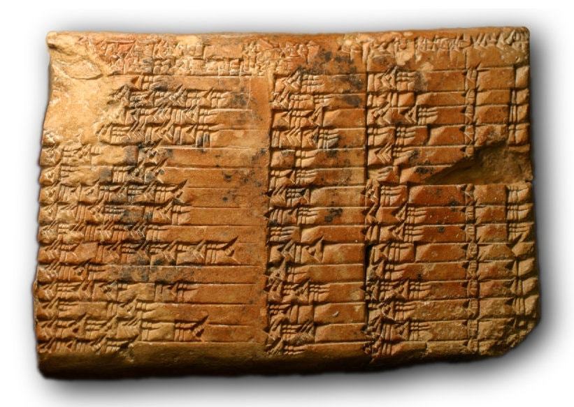 Известният вавилонски математически таблет Плимптън 322. Кредит ... Кристин Пруст и Колумбийският университет