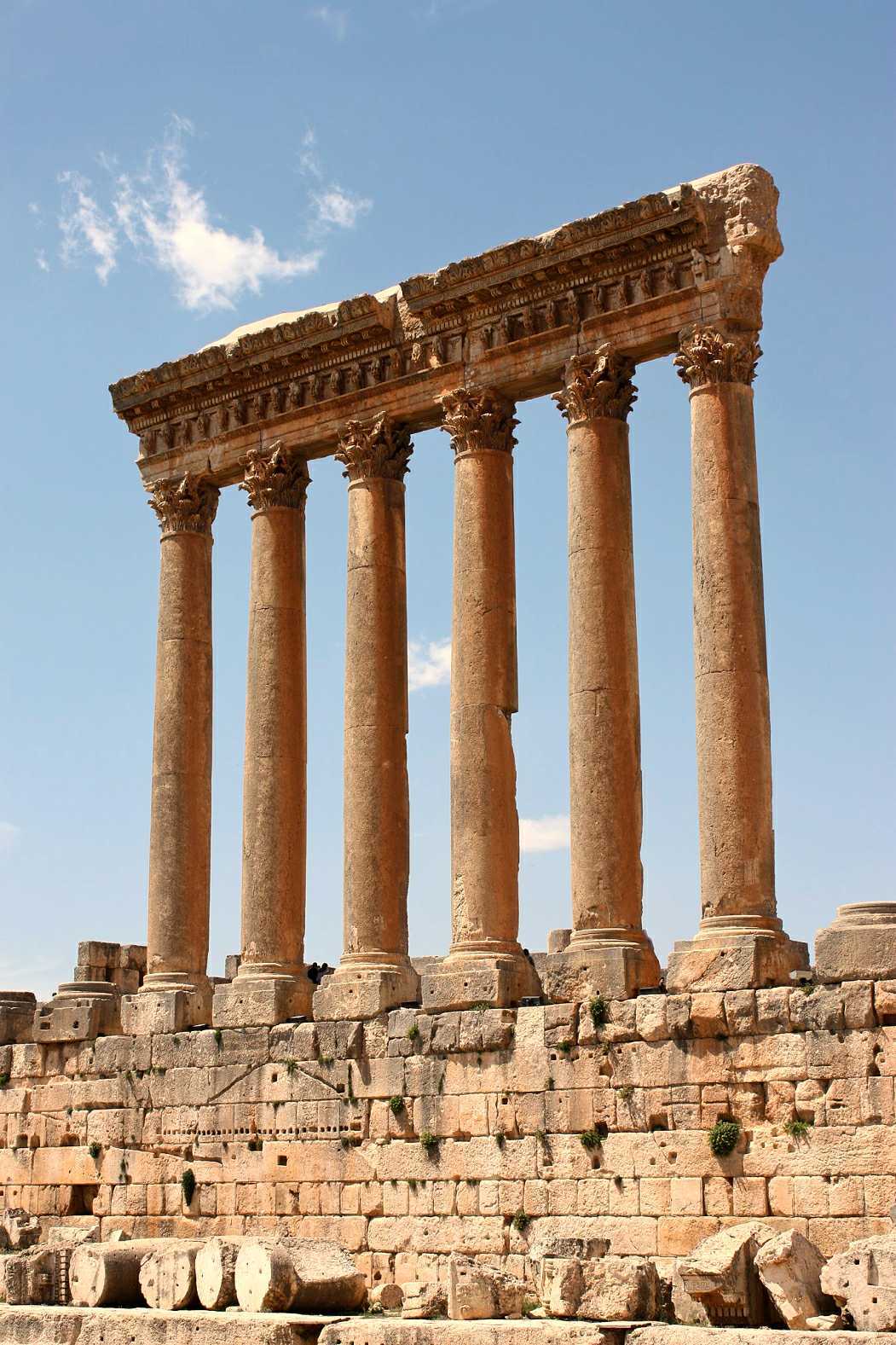 Jupiters tempel i Baalbek -tempelkomplekset, i Libanon