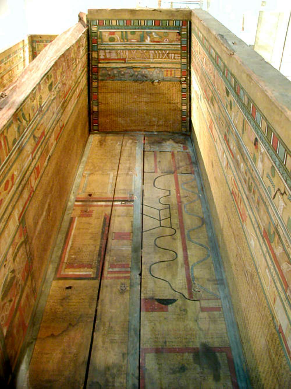 来自埃及代尔伯沙的 Gua 棺材的冥界地图。 第十二王朝，公元前 12-1985 年。