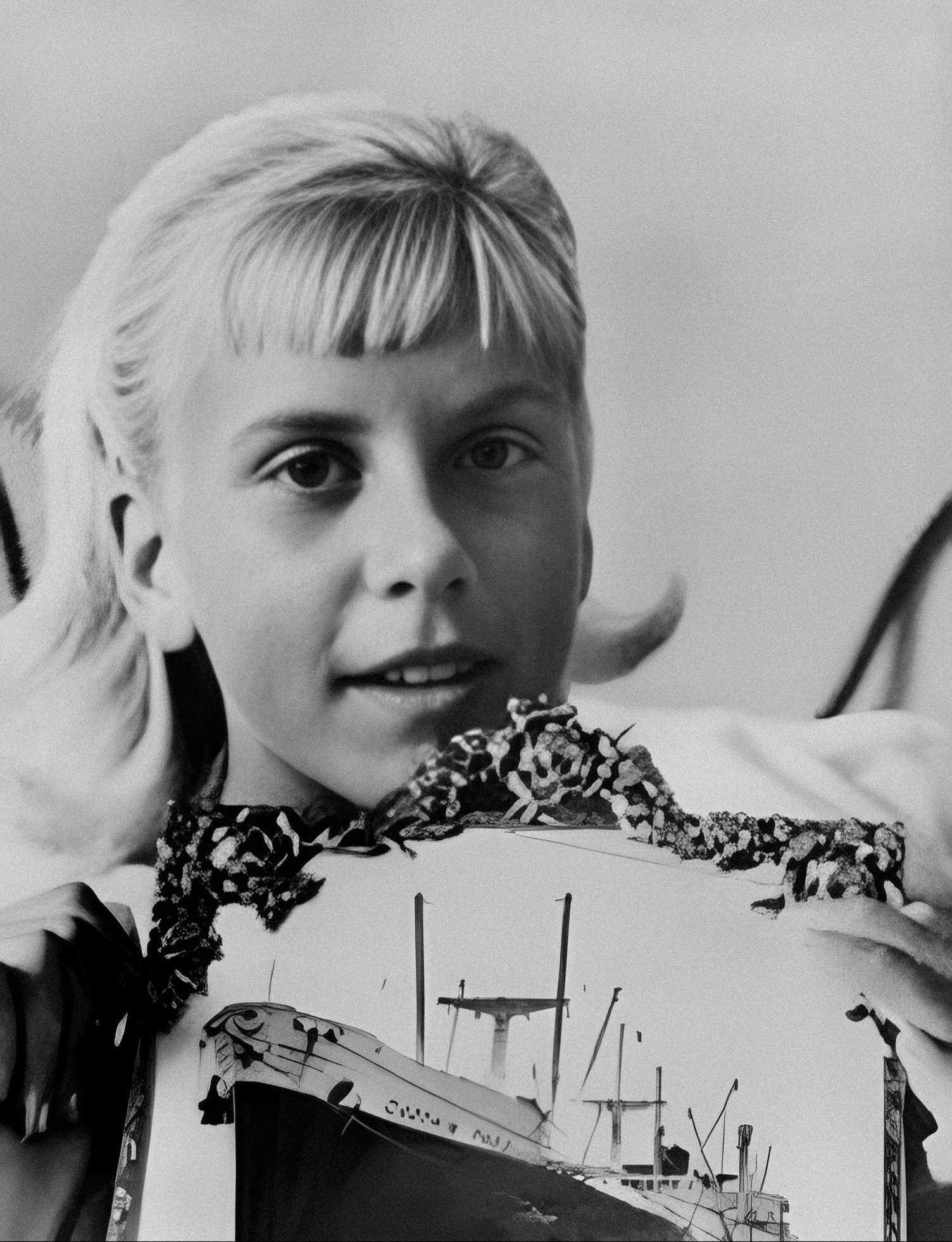 טרי ג'ו דופרו, כפי שצולם מתאושש בבית החולים אוחז בתצלום של קפטן תיאו, ספינת ההצלה שלה. זה צולם במהדורת יום חמישי, 23 בנובמבר 1961 של ניו יורק דיילי ניוז. Wikimedia Commons / שוחזר על ידי MRU.INK