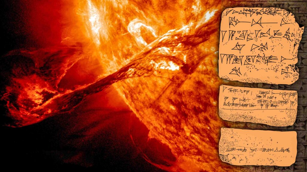 2,700 વર્ષ પહેલાં આવેલા સૌર વાવાઝોડાનું દસ્તાવેજીકૃત એસીરીયન ટેબ્લેટ 5 માં કરવામાં આવ્યું હતું.