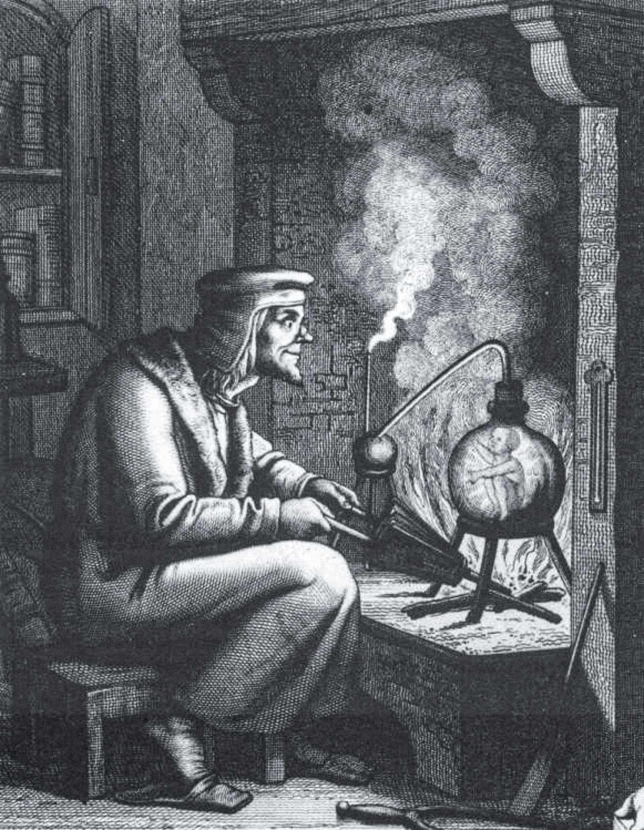 19th century engraving of Homunculus from Goethe's Faust
