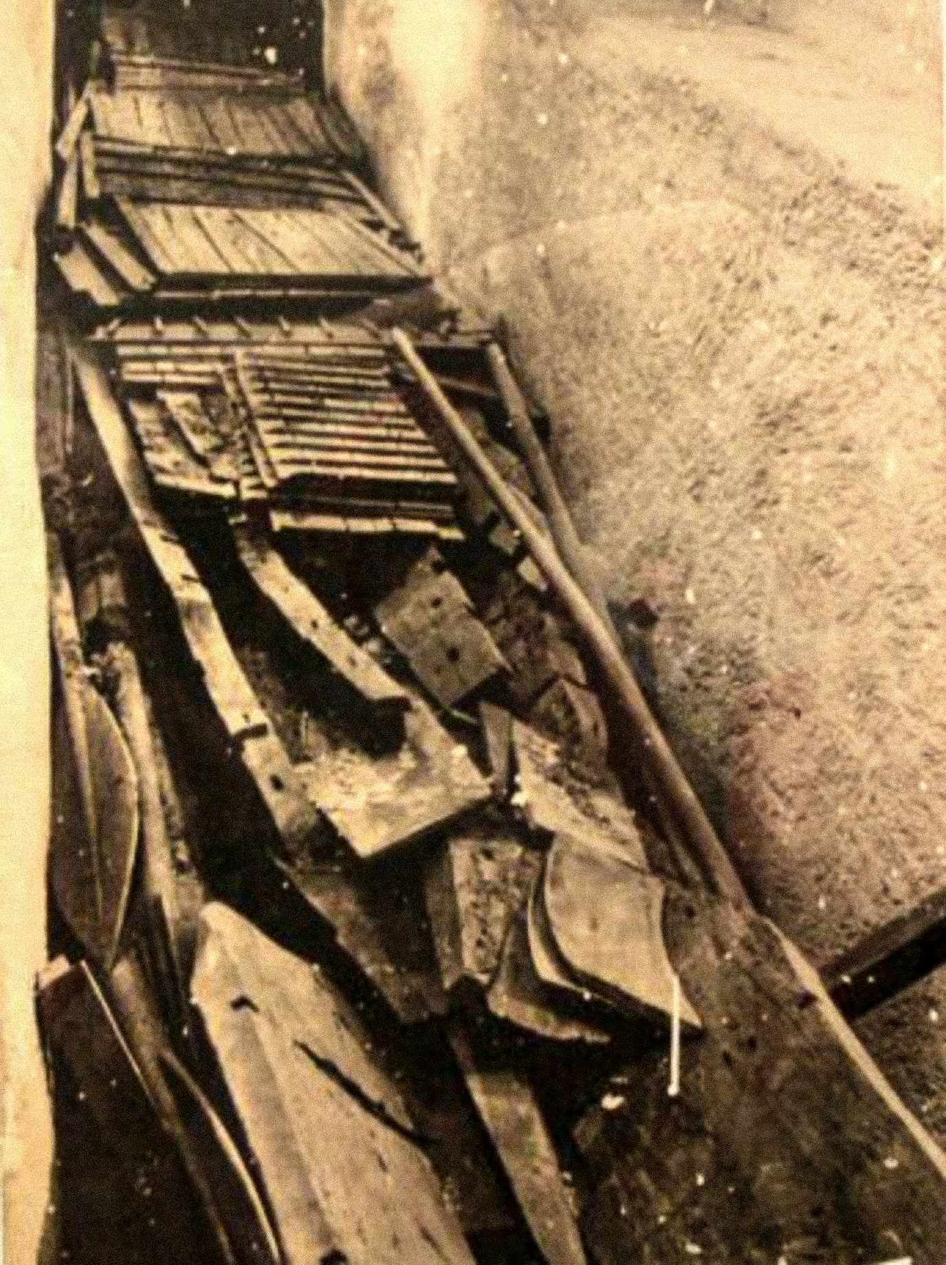 Barca solare di Kheops. Situazione al momento della scoperta.