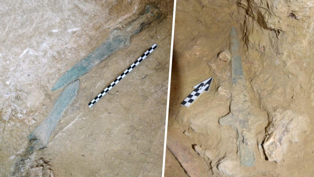 Bronze swords from Mycenaean civilization found in Greek tomb 4