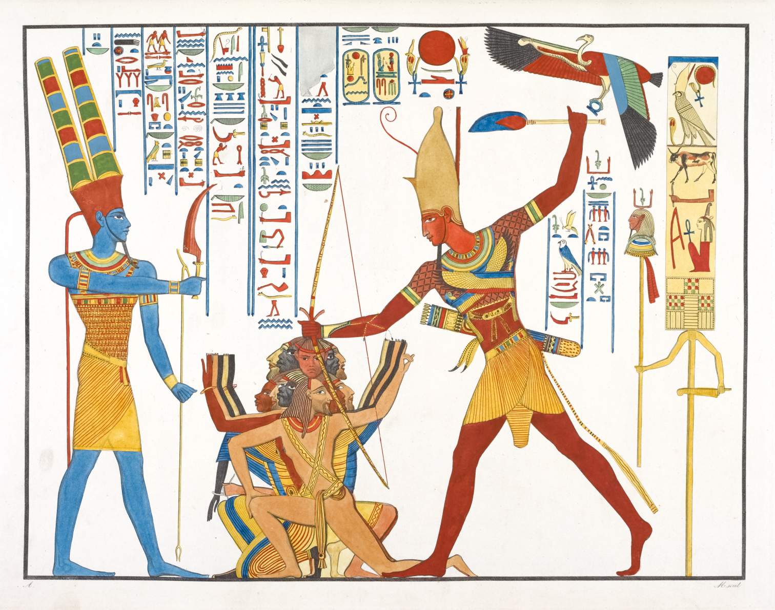Menggunakan khopesh untuk memukul musuh dalam seni Mesir. © Wikimedia Commons