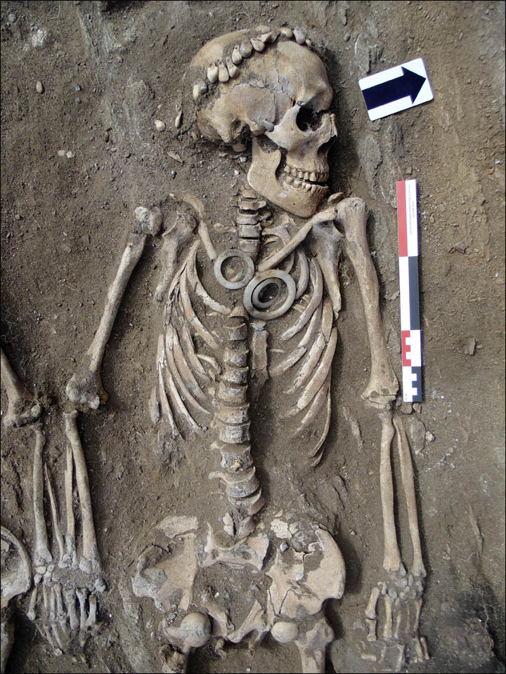 The skeletons are believed to be an ancient dignitary and his wife or lover