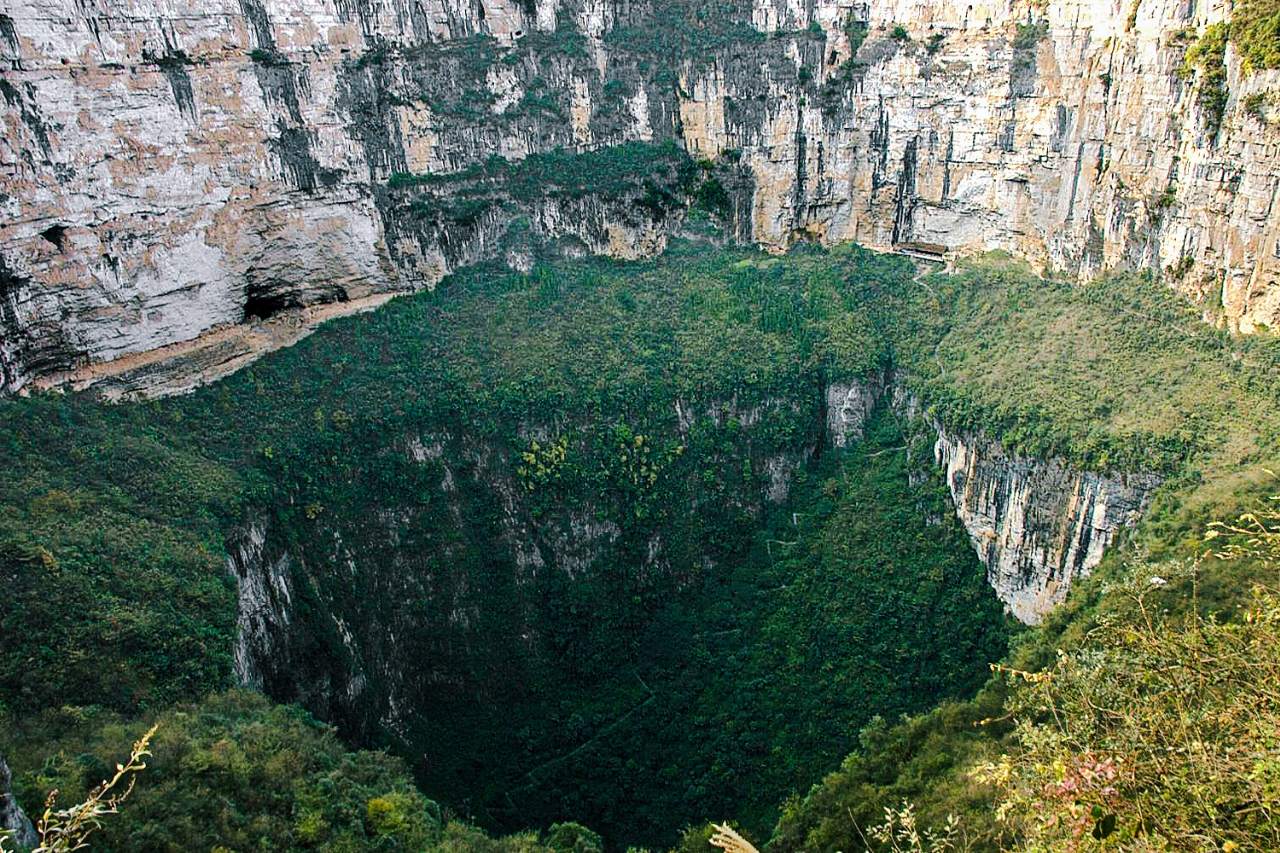 Un gouffre géant en Chine révèle une ancienne forêt intacte 1