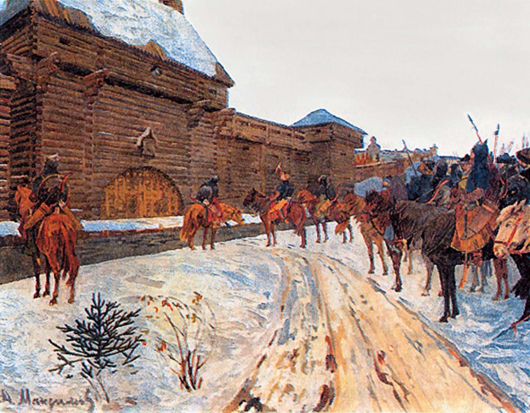Mongolen bij de muren van Vladimir.