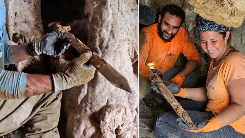 यहूदिया में एक छिपी हुई रेगिस्तानी गुफा में दुर्लभ और अविश्वसनीय रूप से संरक्षित रोमन तलवारें मिलीं! 4